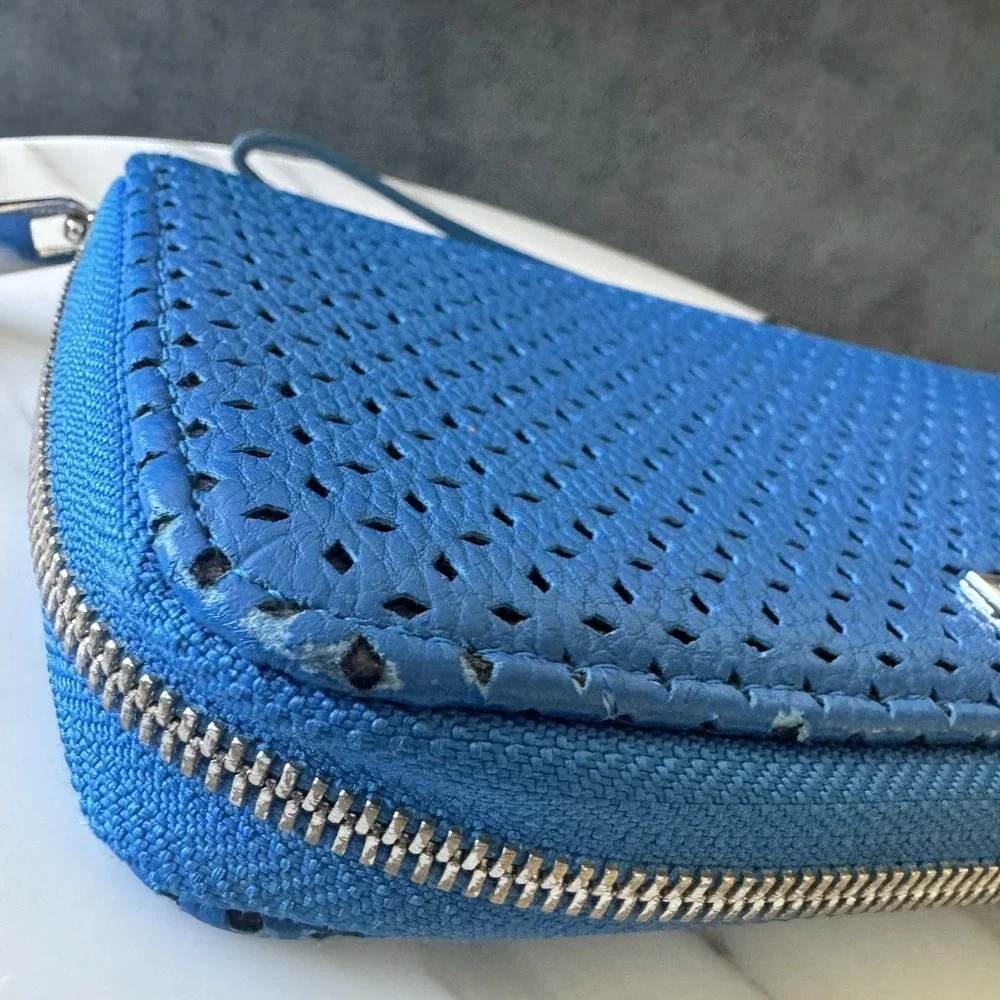 Thirty One Jewell All About the Benjamins Cobalt Blue Zip Wallet Wristlet Strap